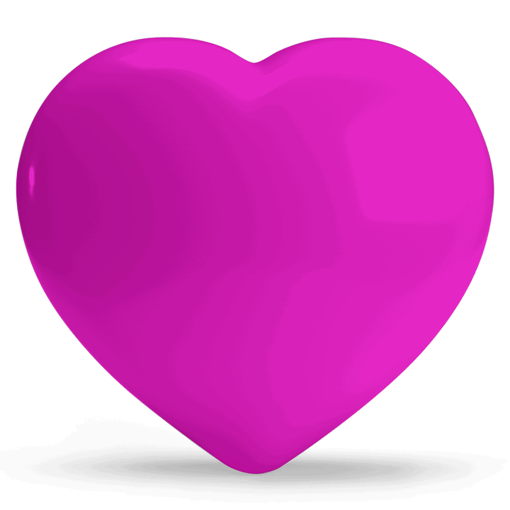 Magenta hartje SinneHart: daagt je uit om buiten de lijntjes te kleuren, speels en vrij te zijn.