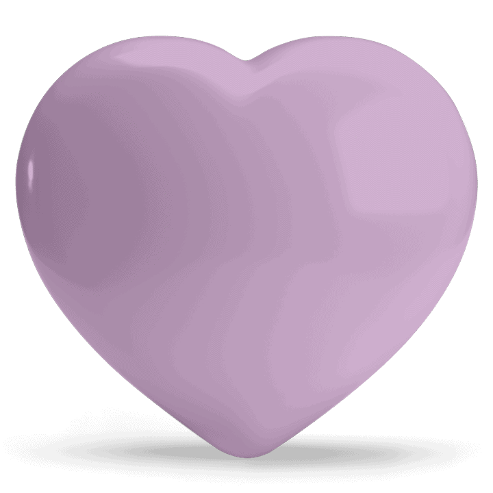 Violet en Lila hartje SinneHart: slaat de brug tussen je innerlijke wereld en de buitenwereld en resoneert met het 7e chakra.